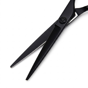 Ciseaux à effiler noirs en acier inoxydable, ciseaux de barbier à lame droite, outil de coupe de cheveux, ciseaux à cheveux - Product Image 6
