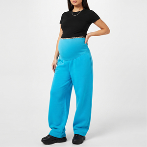 Pantalon de survêtement de maternité pour femmes enceintes, taille haute, 100% coton molletonné, pantalon de maternité en molleton épais pour femmes - Product Image 2