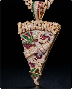 จี้รูปพิซซ่า LAWRENCE ประดับเพชรโมอิสซาไนต์ จี้หรูหราสำหรับขายส่ง - Product Image 1