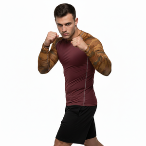 Factory Made Wholesale Price Custom Logo <b>Compression</b> <b>Shirt</b> <b>Men</b> MMA Rashguard Jiu Jitsu BJJ Rash Guard Fully Sublimated - Product Image 5