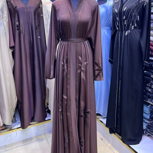 Abaya la plus vendue, style Dubaï, ornée de perles et de sequins, à manches longues, traditionnelle musulmane, faite à la main, pour mariage, respirante, col en V pour femme - Product Image 4