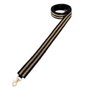 Correa de Bolso Deportiva de Algodón con Rayas Negras y Doradas, Hecha a Mano, con Cuentas, Accesorio de Moda para el Día del Partido, Personalizable - Product Image 1