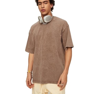 Acid Wash Vintage Streetwear Blank Oversize t Shirt Men Women 100% Cotton Custom logo Printed Washed Plain T Shirts Manufacturer - Product Image 1