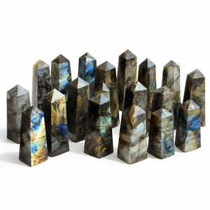 Torre de Cristal de Labradorita Natural Chakralume, Obelisco Pulido, Piedra Curativa para Meditación Reiki - Product Image 1
