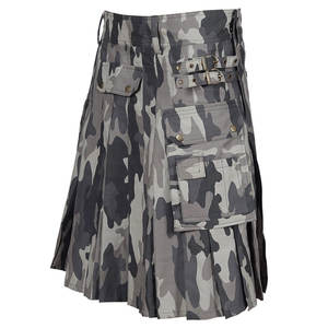 Kilt Escocés Moderno Color Gris Camuflaje para Hombre, Estilo Highlanders - Product Image 4