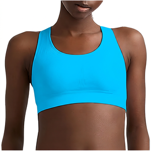 Sujetador deportivo Racerback para mujer, soporte medio, transpirable, color blanco sólido, ropa deportiva para yoga - Product Image 2