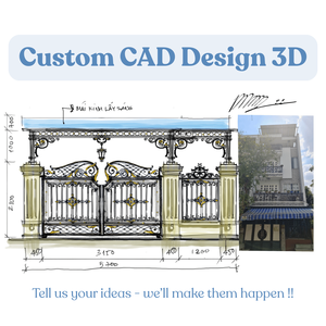 Portails de garage modernes et simples en fer forgé, design CAD personnalisé, pour villa, avec porte coulissante en métal, fabrication au Vietnam. - Product Image 6