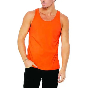 Débardeur de sport pour homme, très populaire, uni, respirant, en polyester et élasthanne, coupe ajustée, avec perforations, en coton tricoté - Product Image 1