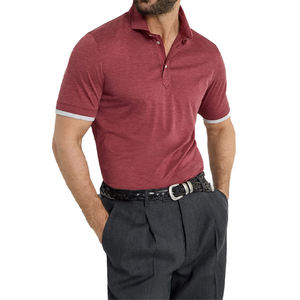 Chemise de luxe pour homme en jersey de soie et coton, personnalisable, col chemise, effet superposé, légère, respirante, manches courtes - Product Image 6