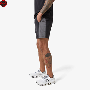Pantalones Cortos Deportivos para Hombre con Contraste, Cintura Elástica con Cordón, para Entrenamiento Atlético y Gimnasio, Diseño Premium, Cortavientos, Venta al por Mayor - Product Image 3