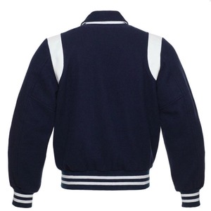 Chaqueta Varsity Gris para Hombre, Lana y Poliéster, Cuello Camisero, Corte Regular, Otoño, Casual, Cierre de Botones, Color Sólido - Product Image 3