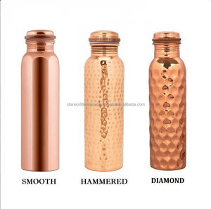 Botella de agua de cobre con beneficios de Ayurveda más vendida, venta al por mayor con aspecto elegante, botellas de agua de cobre para gimnasio con tapa - Product Image 1