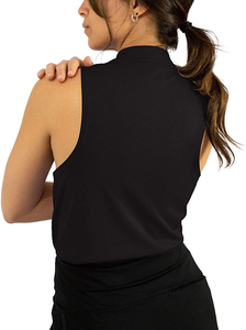 Shirt Slim Fit Casual Wear Private Label Supplier Custom Women Sleeveless Zip Up <b>Blouse</b> Summer Elegant Fashion Top Zipper Shirt - Product Image 6