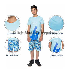 Conjunto de Camiseta y Pantalones Cortos para Niños, Algodón, Verano, Camuflaje, 2 Piezas - Product Image 5