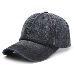 6 Panel Plain Vintage Denim Sport Cap <b>Dad</b> <b>Hat</b> Custom Baseball Caps - Product Image 1