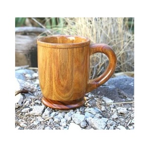 Wooden Mug Handmade Solid Wood Coffee Mug Natural Finish Rustic Style Eco Friendly Drinkware for Home Use - Product Image 1
