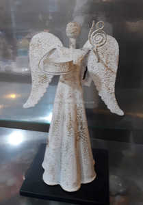 Elegantes candelabros de Navidad de Ángel de metal con acabado antiguo hecho a mano decoración de Festival acento colgante adornos de plástico - Product Image 3