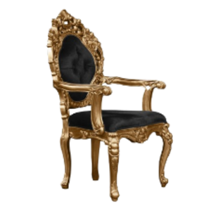 Sillón de Madera Estilo Victoriano con Tapicería Negra, Muebles de Jardín para Exteriores, Estructura de Madera Maciza Resistente - Product Image 3