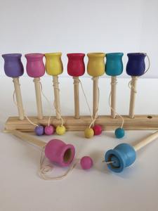 Juego de Mesa y Pelota de Madera Artesanal Colorido, Balero Mexicano Tradicional, Juguetes Bilboquet, Juego Clásico de Habilidad Educativa para Niños - Product Image 6