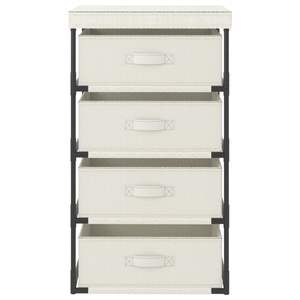 Étagère de rangement légère en acier couleur crème, organiseurs de tiroirs en tissu 100% polyester - Product Image 2