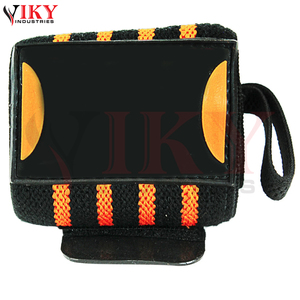Soportes de Muñeca Ergonómicos OEM de Alta Resistencia con Rayas Naranjas y Parche de Goma con Logotipo para Cross Training - Product Image 4