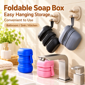 Estuche de Jabón Plegable para Viaje, Portátil, con Tapa, Contenedor Compacto para Guardar Jabón, para Baño, Camping y Viajes - Product Image 2