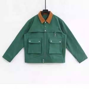 <b>Canvas</b> Custom Bomber Corduroy Collar Hemp Cotton <b>Jacket</b> For Men Wholesale <b>Canvas</b> <b>Jacket</b> High Quality Cotton Work <b>Jackets</b> - Product Image 3