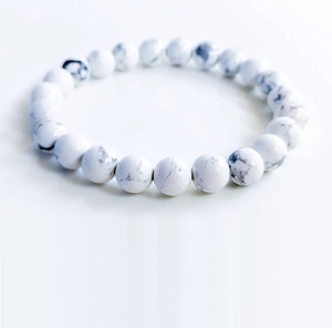 Bracelet en howlite blanche naturelle Chakralume pour la guérison, la réiki et l'énergie, bijoux certifiés GTC, cadeau unisexe, 8 mm - Product Image 4
