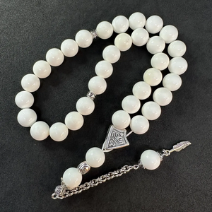 Tasbih de 33 cuentas de piedra de nácar: Cuentas de oración - Product Image 5