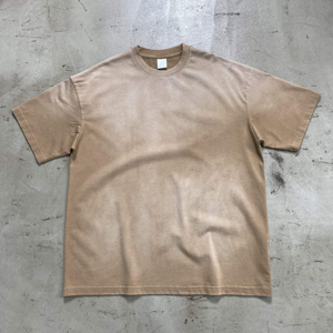เสื้อยืดแขนสั้นทรงโอเวอร์ไซส์สไตล์วินเทจสำหรับผู้ชาย พิมพ์โลโก้ได้ตามต้องการ ผ้าฝ้าย 100% ระบายอากาศได้ดี เป็นมิตรต่อสิ่งแวดล้อม สีพื้น - Product Image 2