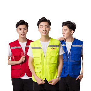 VENTA SUPERIOR FMF Ropa de trabajo de alta visibilidad Diseño personalizado Ingeniero de hombres/Chaleco de construcción Cremallera de malla reflectante Kaki - Product Image 3