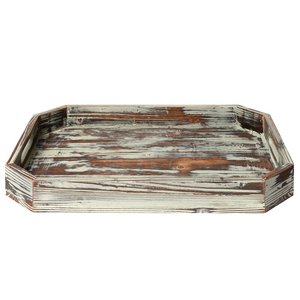 Bandeja de Servir de Madera Más Vendida, Estilo Art Deco, Deslizante, Acabado Rústico Desgastado, Diseño Redondo, Elegante, Hecha a Mano, Decoración para el Hogar - Product Image 2