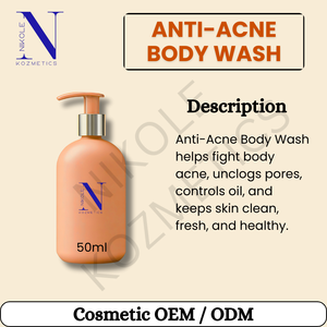 Gel de Ducha Antiacné con Ácido Salicílico y Árbol de Té, Limpiador Corporal de Limpieza Profunda para Piel Propensa al Acné, Marca Privada OEM - Product Image 5