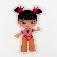 Nouvelle tendance Bratz Girl acrylique Extension de cils tuile papillon carré Design pour cils pince à épiler support haute qualité étiquette personnalisée