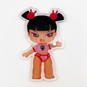 Nueva tendencia Bratz Girl Acrílico Extensión de pestañas Azulejo Mariposa Diseño cuadrado para pestañas Pinzas Titular Etiqueta personalizada de alta calidad - Product Image 6