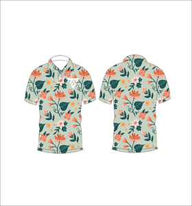 เสื้อโปโลพิมพ์ลายดอกไม้สีเขียวเซจสำหรับผู้ชายแขนสั้นลำลองแฟชั่นฤดูร้อนเสื้อโปโลกอล์ฟ - Product Image 6