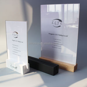 Supporto per insegne <span class=keywords><strong>da</strong></span> <span class=keywords><strong>tavolo</strong></span> <span class=keywords><strong>Plexiglass</strong></span> in acrilico con supporto per Menu a Base in legno singolo popolare supporto per Menu in legno bianco nero - Product Image 3
