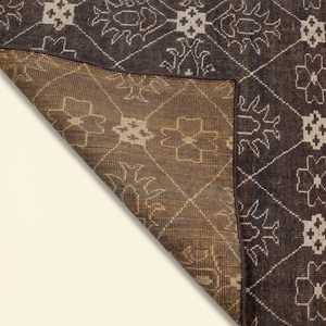 Alfombra Anudada a Mano Color Marrón Oscuro con Diseño de Flores de Espresso, Alfombra Geométrica con Diamantes Florales para Sala de Estar e Interiores de Hotel - Product Image 6