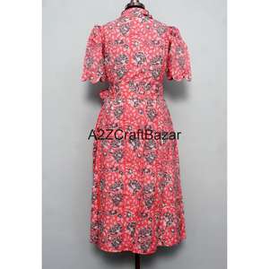 Robe décontractée confortable en tissu 100% coton pour filles, femmes, dames, col en V, manches courtes, coupe évasée, pour la plage, les fêtes, design tendance - Product Image 6