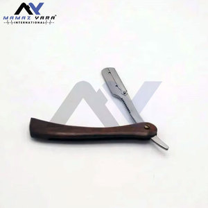 Rasoir de barbier à manche en bois sur mesure avec mécanisme de verrouillage pivotant, lame droite de qualité supérieure - Product Image 1