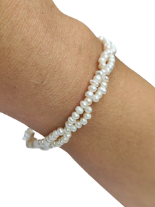 Collier et bracelet à double rangs en perles naturelles nouées de 3 mm, pierres précieuses - Product Image 3