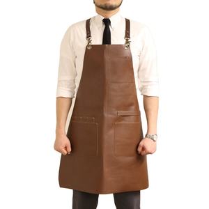SALUBRIOUS SPORTS Tabliers personnalisés vintage unisexes en cuir véritable et coton, ajustables, pour barbier et café - Product Image 1