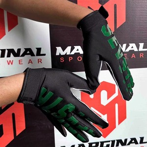 New Arrival Full-Finger Breathable Lightweight Anti-Slip American Football Receiver Gloves Adjustable <b>Wrist</b> <b>Strap</b> Hook Loop - Product Image 6