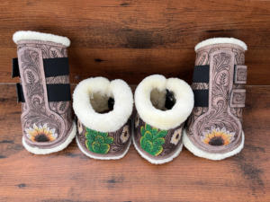 New Luxury Tooled Cowhide Leather Horse Shoes and Wraps Combo Sets Soft & Durable High Quality Genuine Leather Horse Products - Product Image 2