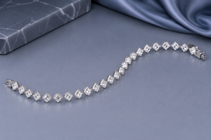 Luxury S925 Sterling <b>Silver</b> Emerald Cut Moissanite Tennis <b>Bracelet</b> for Women VS EF Quality Wedding Anniversary OEM Jewelry - Product Image 3