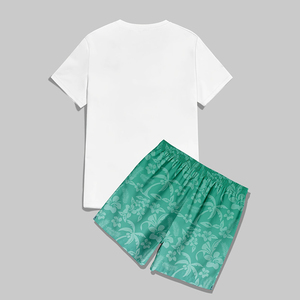 Street Wear Summer Solid Casual Men ODM Wholesale <b>T</b>-<b>Shirt</b> Shorts Set Customized Front Logo 100% <b>Polyester</b> Woven Seamless Fusing - Product Image 6