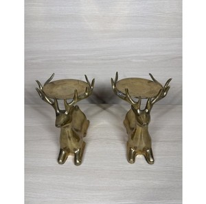 Juego de Portavelas Decorativos con Forma de Reno – Pedestal de Metal con Astas de Ciervo para Exhibición de Postres, Decoración del Hogar y Centro de Mesa Festivo - Product Image 2