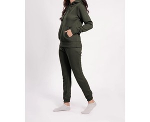 Conjunto Deportivo de Maternidad para Mujer, Color Sólido, Sudadera con Capucha y Manga Larga con Bolsillos Laterales, Pantalones Deportivos con Cintura Elástica, Otoño, OEM, ODM - Product Image 1