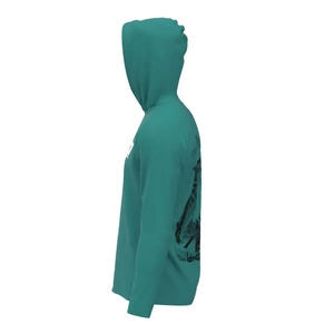 Sudadera con Capucha Color Verde Azulado para Hombre con Estampado Lateral, Secado Rápido, UPF 50, Ropa de Pesca, Sudadera - Product Image 1