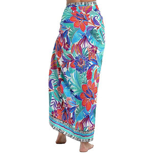 New Latest Arrival One-piece Multi Color Polyester Material Breathable Beach <b>Sarong</b> Wholesale Custom Printing Beach <b>Sarong</b> - Product Image 2